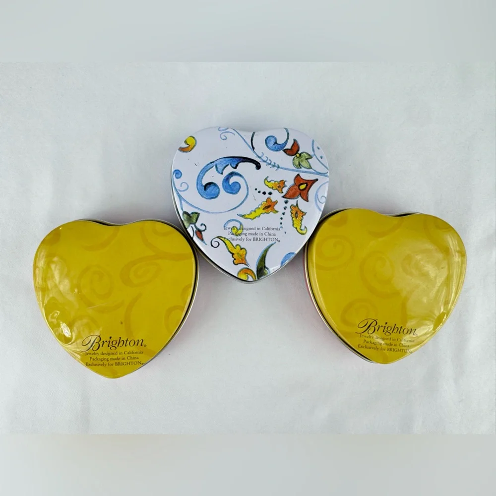 Vintage Brighton Heart Shaped Trinket Box Set of 3